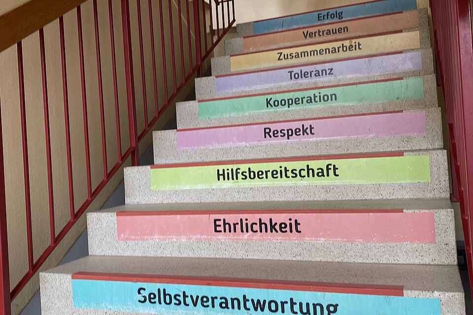 Treppen mit unseren Werten